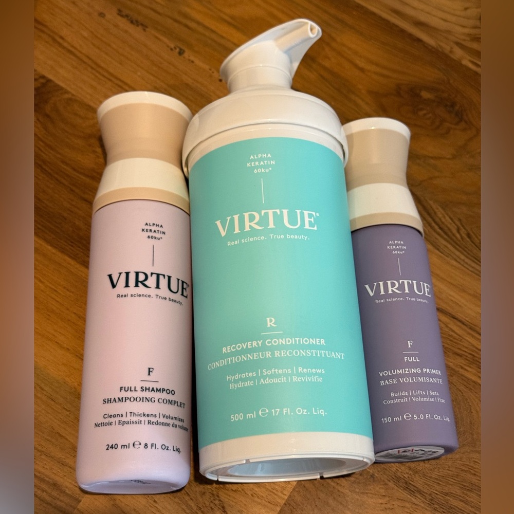 Virtue Hair Care Set - shampoo, conditioner, volumizing primer